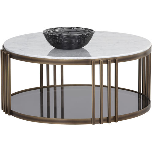 Naxos 38 X 16.25 inch White / Rustic Bronze Coffee Table